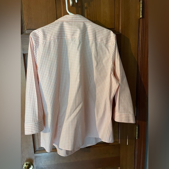 LL Bean XL pink/white gingham top - Picture 2 of 5